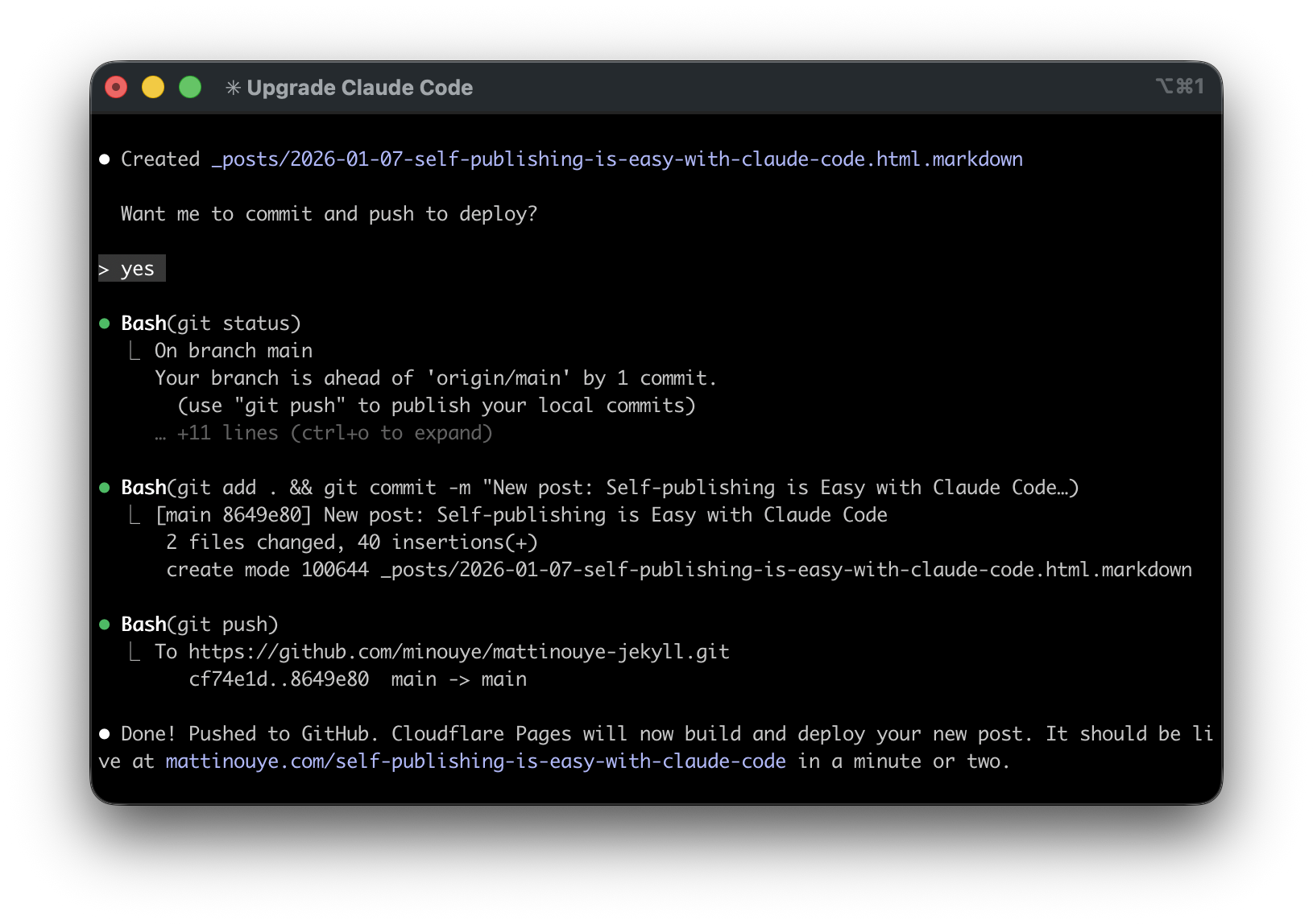 Claude Code publishing workflow